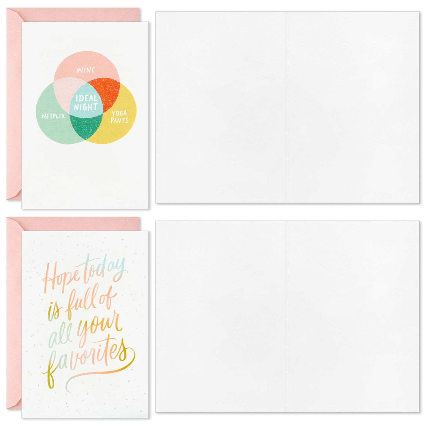 Pink and Green Beach Boxed Note Cards Assortment Card Front with open card image number 3