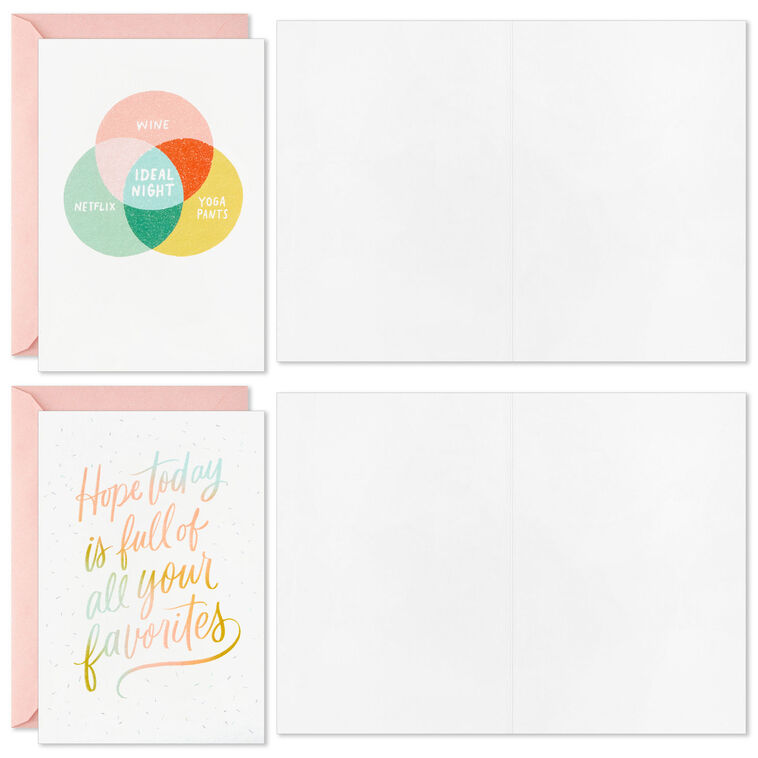 Pink and Green Beach Boxed Note Cards Assortment Card Front with open card image number 3