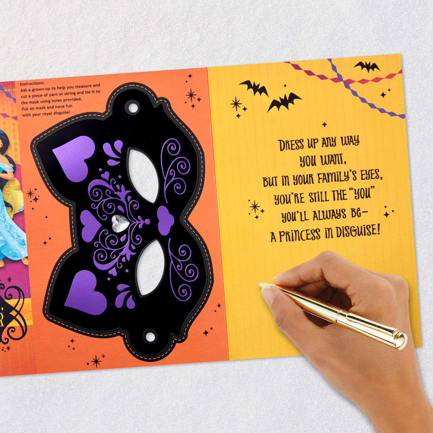 Disney Princess Dress Up Halloween Card for Granddaughter With Mask for only USD 4.59 | Hallmark