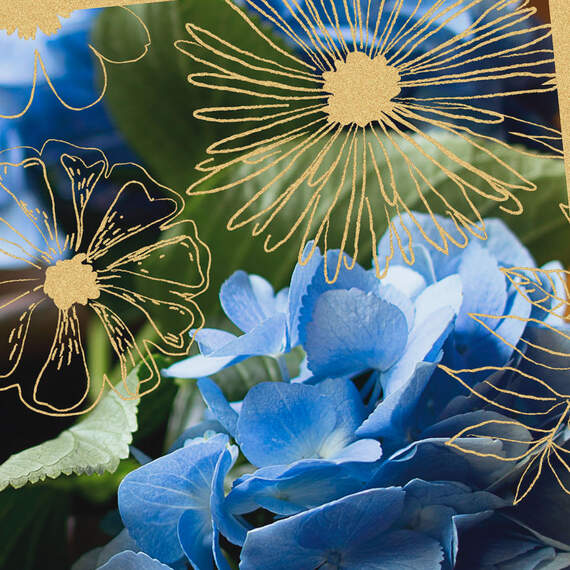 Love Lasts Forever Blue Hydrangea in Vase Sympathy Card, , large image number 4