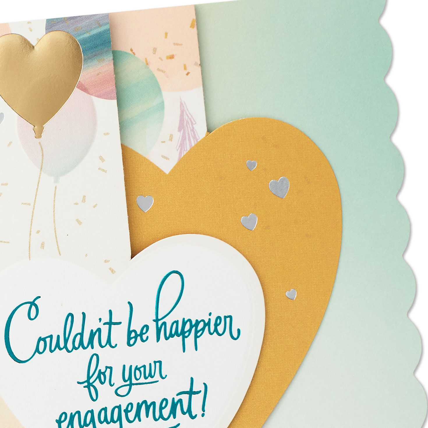 Heart Balloons Engagement Congratulations Card Card Front Detail image number 7
