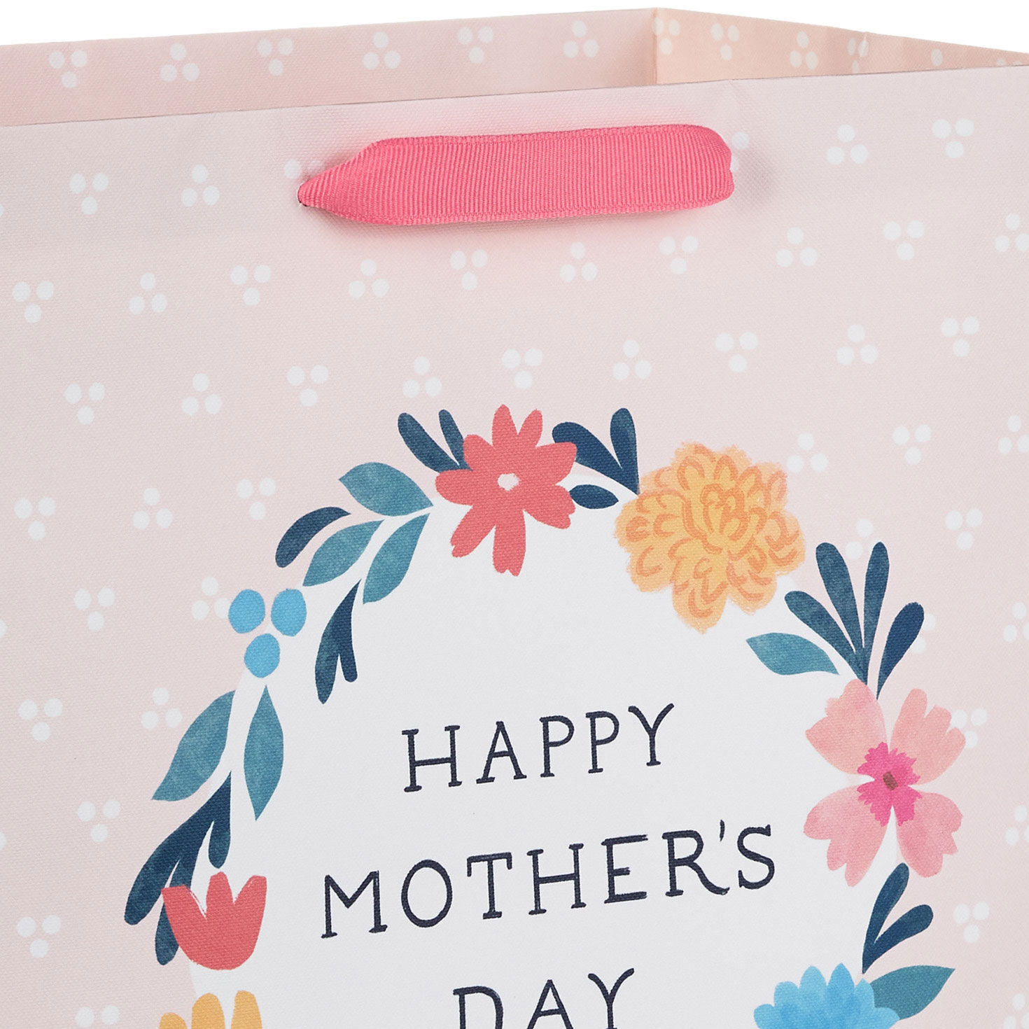 13" Flower Wreath on Pink Large Mother's Day Gift Bag for only USD 4.49 | Hallmark