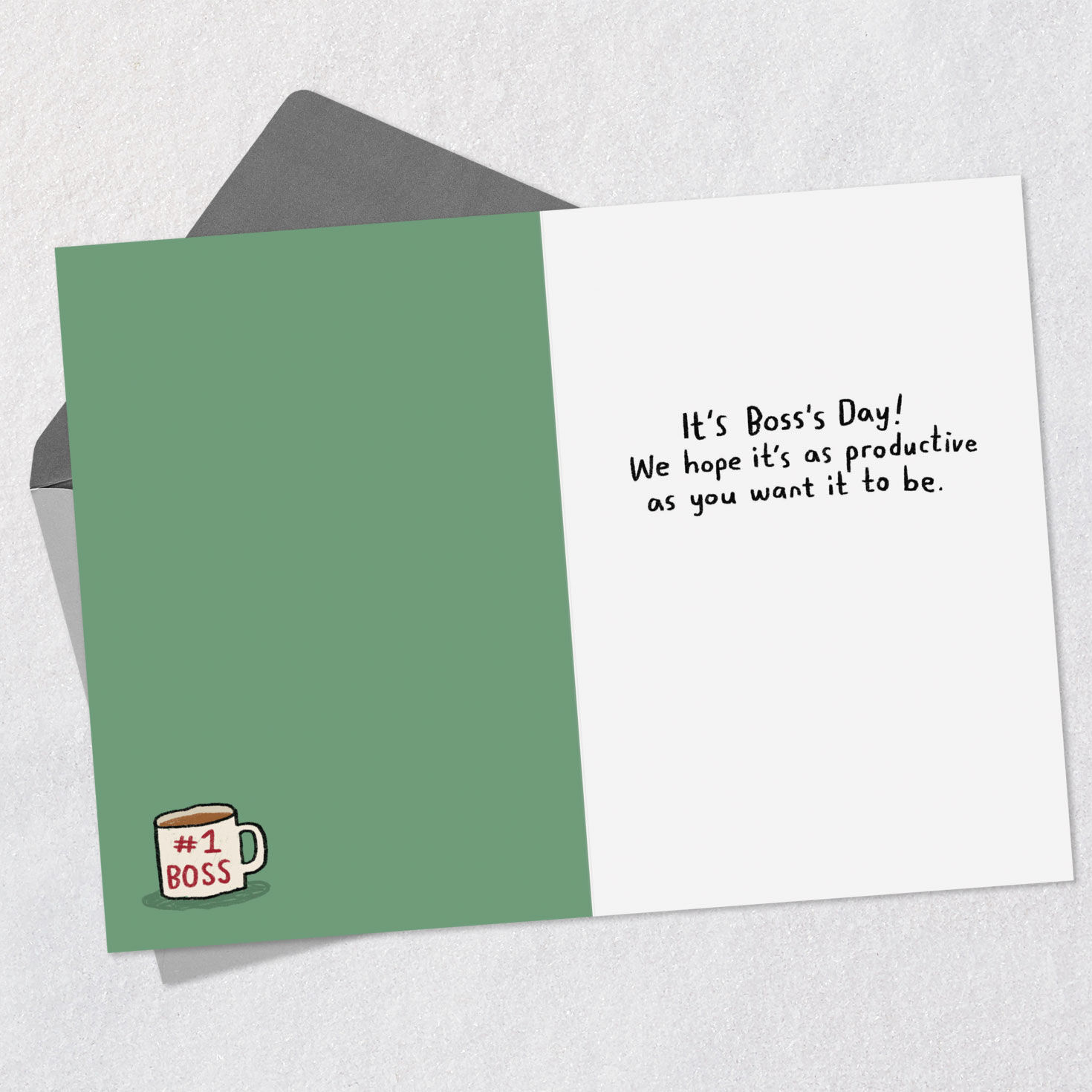 Dog and Cats Office Workers Funny Boss's Day Card Open card with envelope image number 3