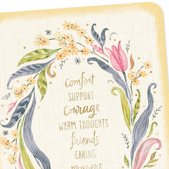 Comfort, Support, Courage Floral Wreath Get Well Card, , large image number 4