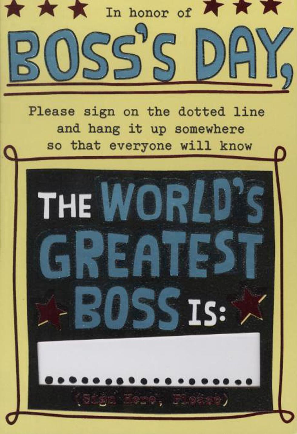 Sign on the Dotted Line Boss's Day Card