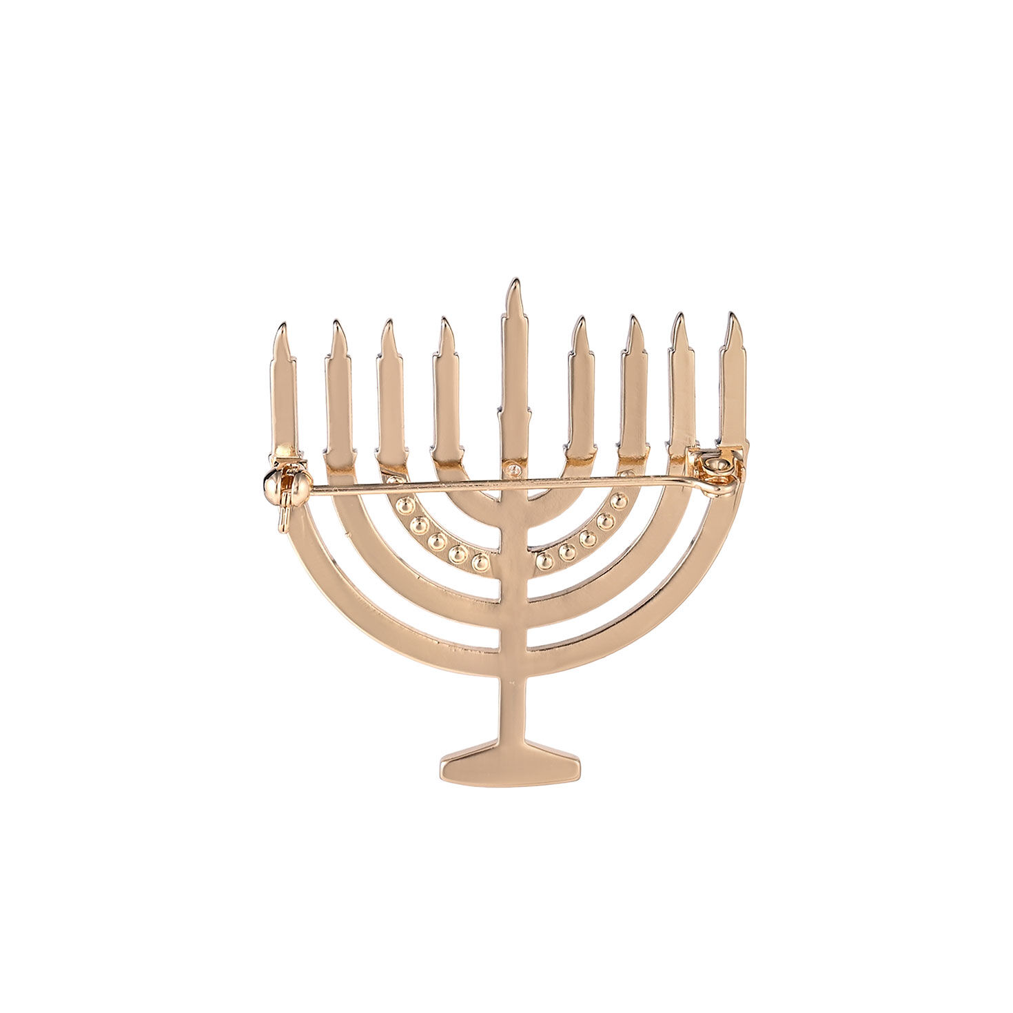 Menorah Enamel Pin back image number 2