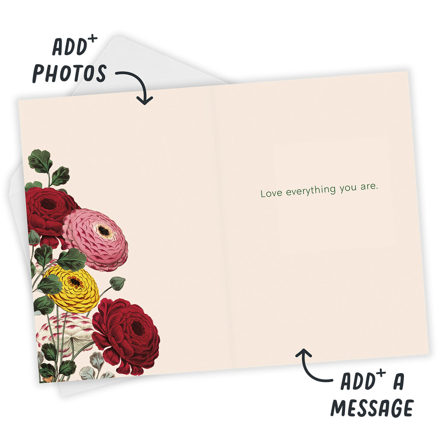 Vintage Zinnia Flowers Custom Card, , large image number 3