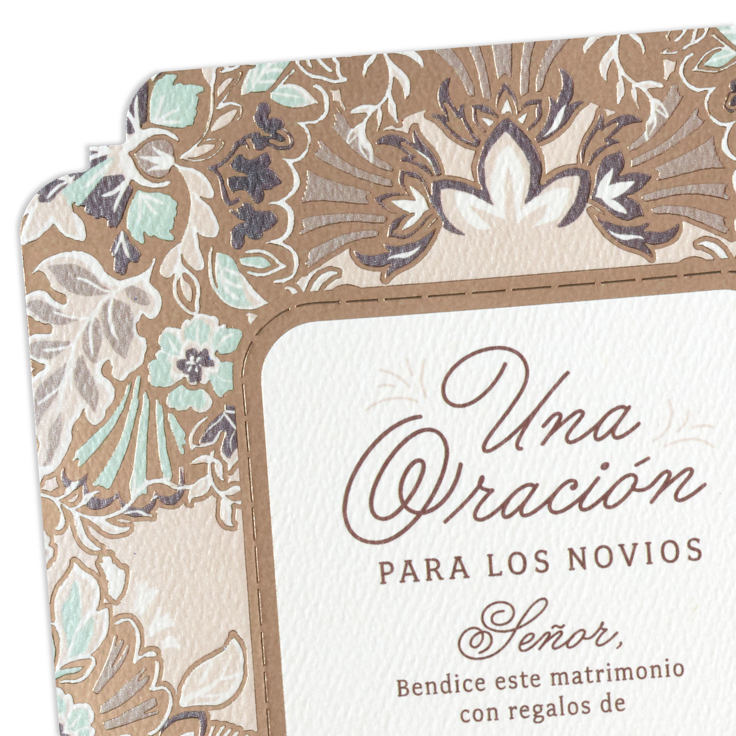 Joy Religious Spanish-Language Wedding Card for Couple With Prayer Card, , large image number 6
