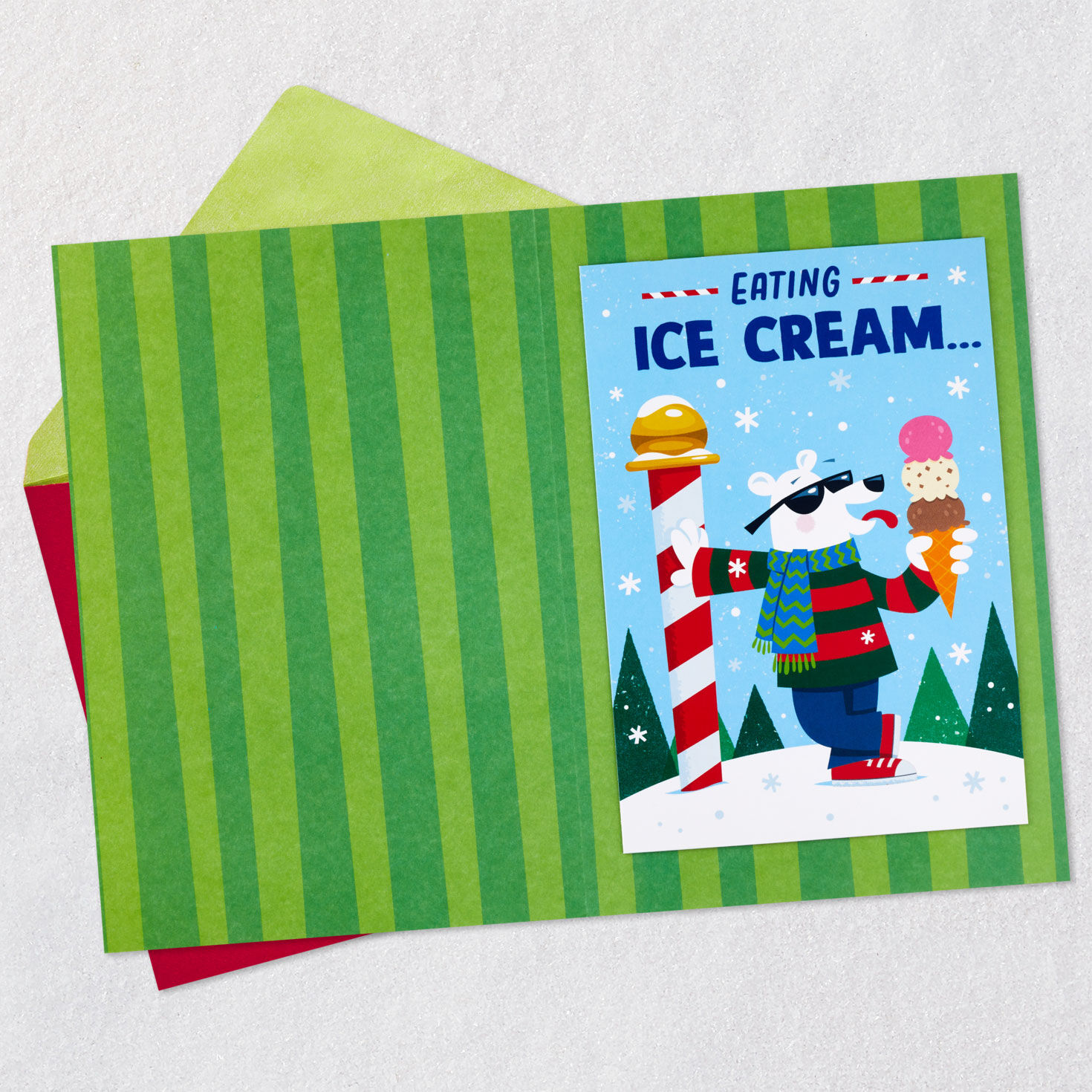 Cool Polar Bear Grandson Christmas Card Open card with envelope image number 5
