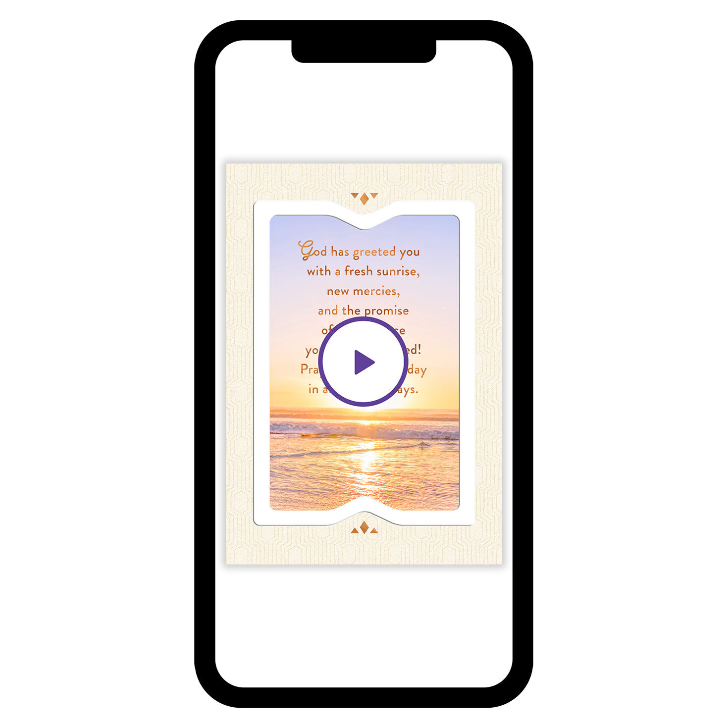 Beach Sunrise Religious Personalized Card phone with card front image number 1