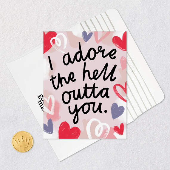 I Adore the Hell Outta You Funny Love Card, , large image number 5
