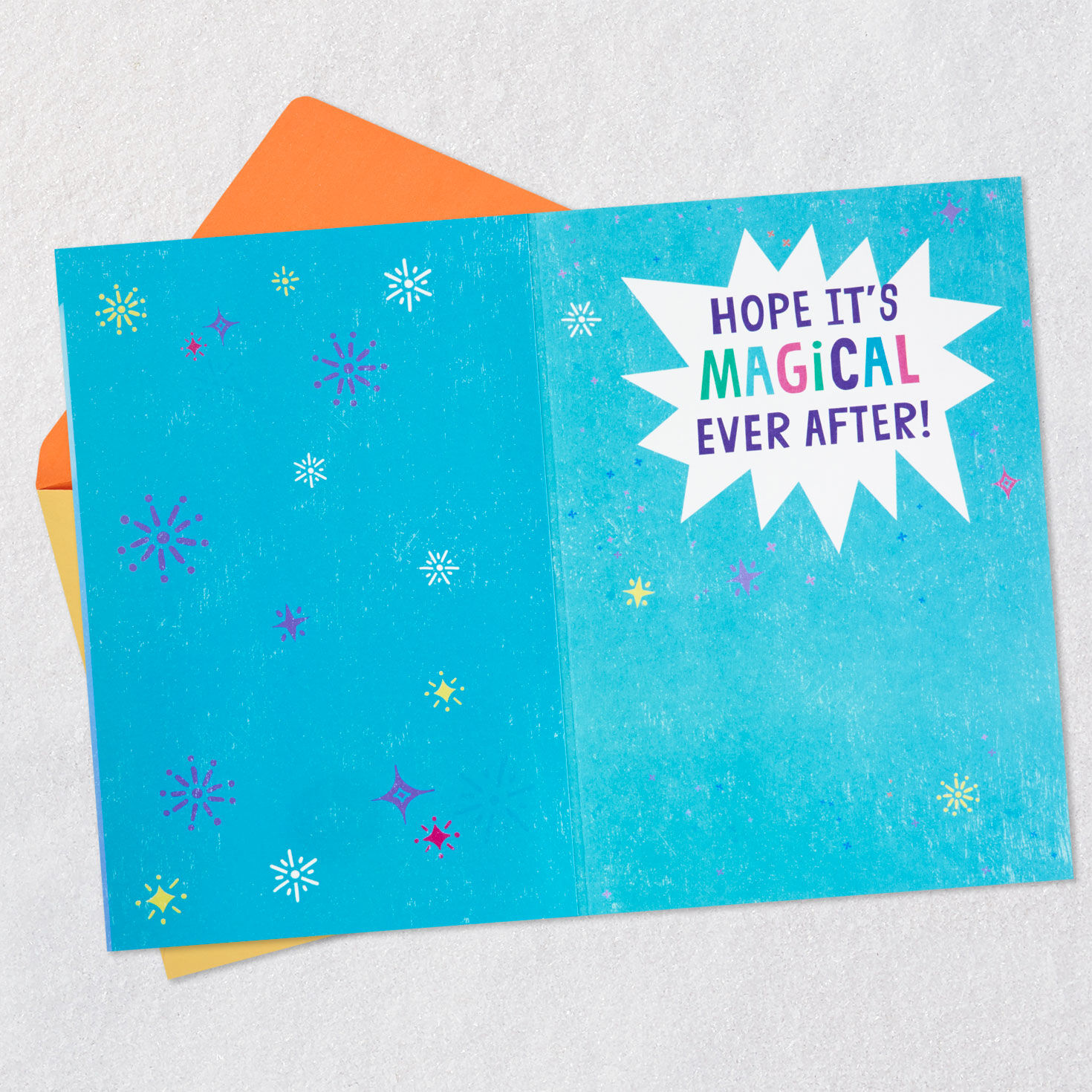Kids Birthday Card With Unicorn Backpack Clip Open card with envelope image number 3