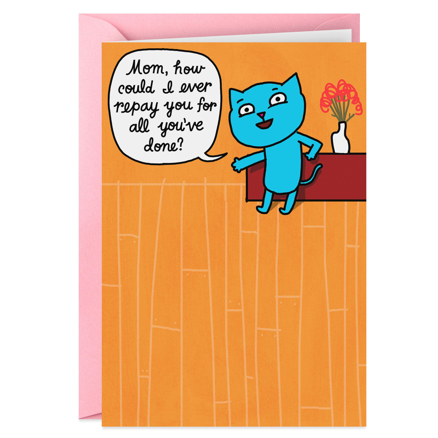 Cartoon Cat Word Balloon Funny Mother S Day Card Greeting Cards Hallmark