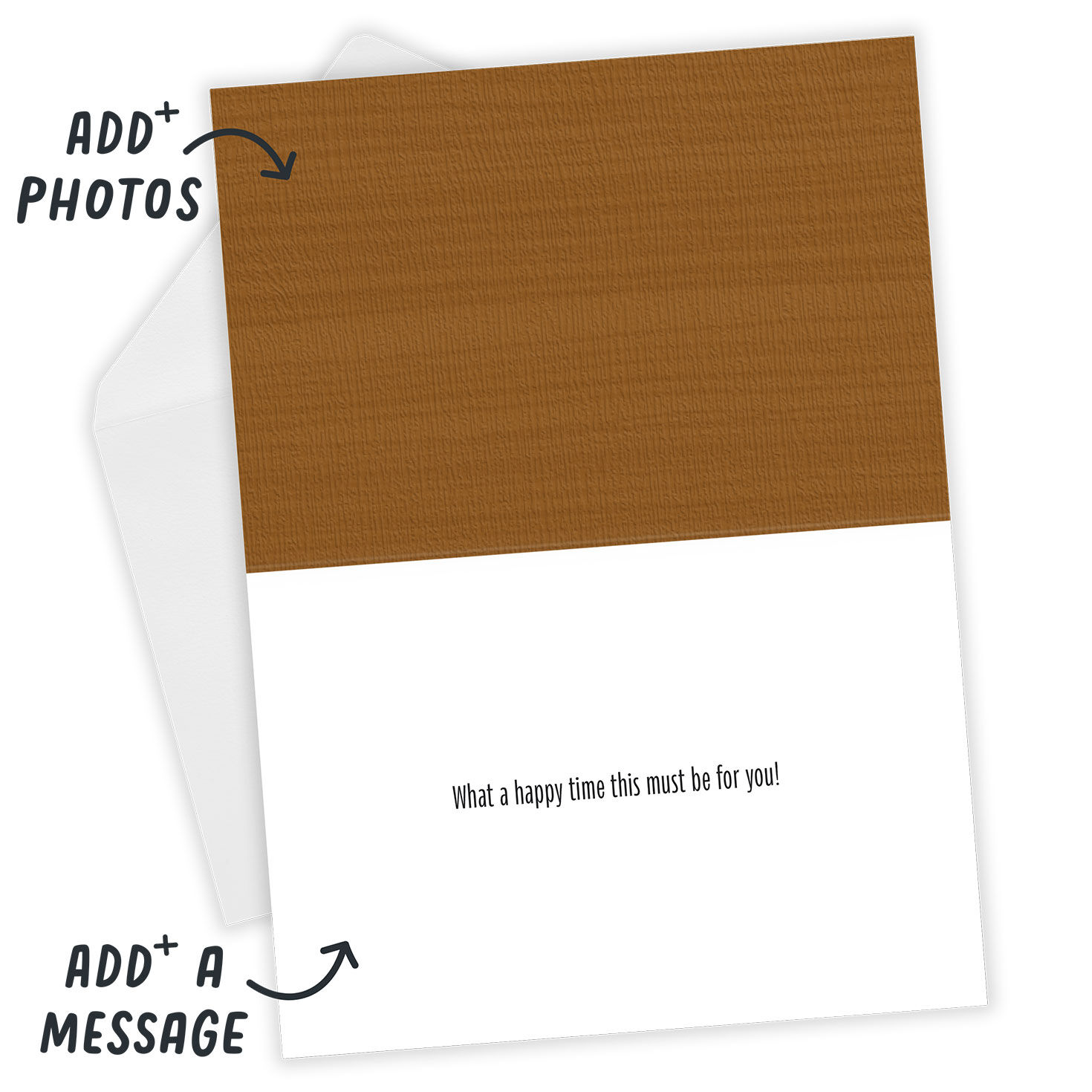 Black Brown Letter Board Personalized Card Open Card with Envelope indicating personalization image number 4