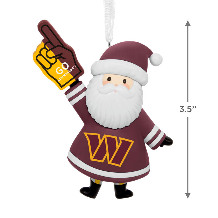Washington Commanders Santa Fan Christmas Ornament measurement image number 3
