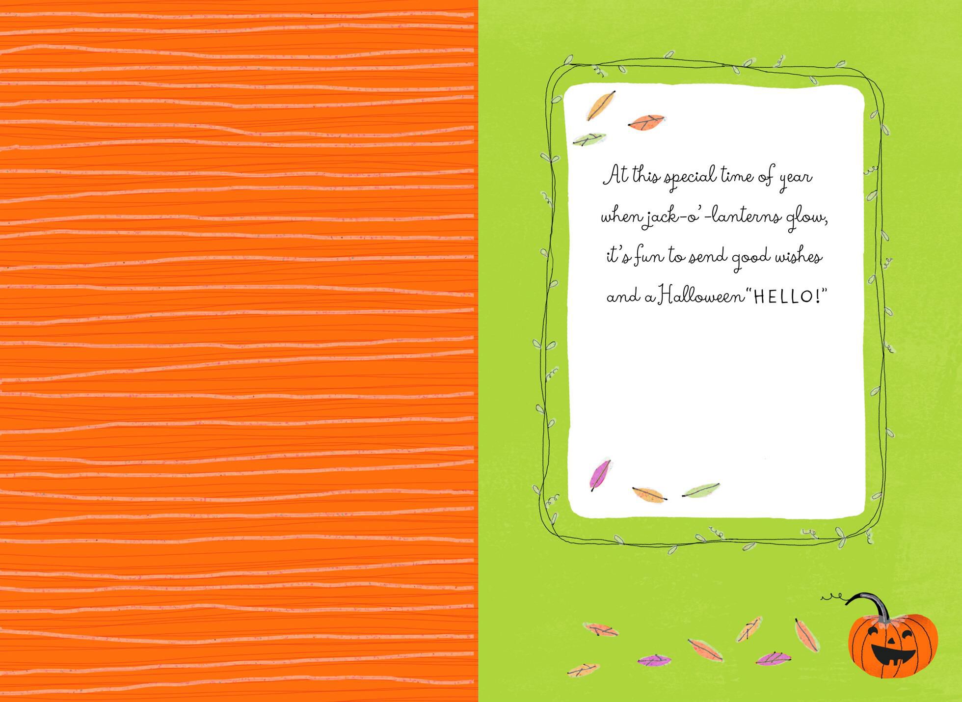Jack-o'-Lanterns and Dog Halloween Card