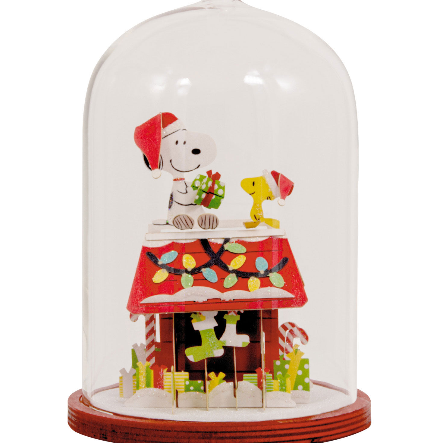 Snoopy's Doghouse Cloche Christmas Ornament closeup view image number 5