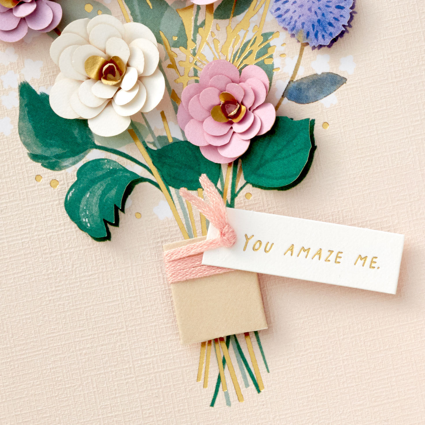 You Amaze Me Hand-Tied Flower Bouquet Mother's Day Card, , large image number 4