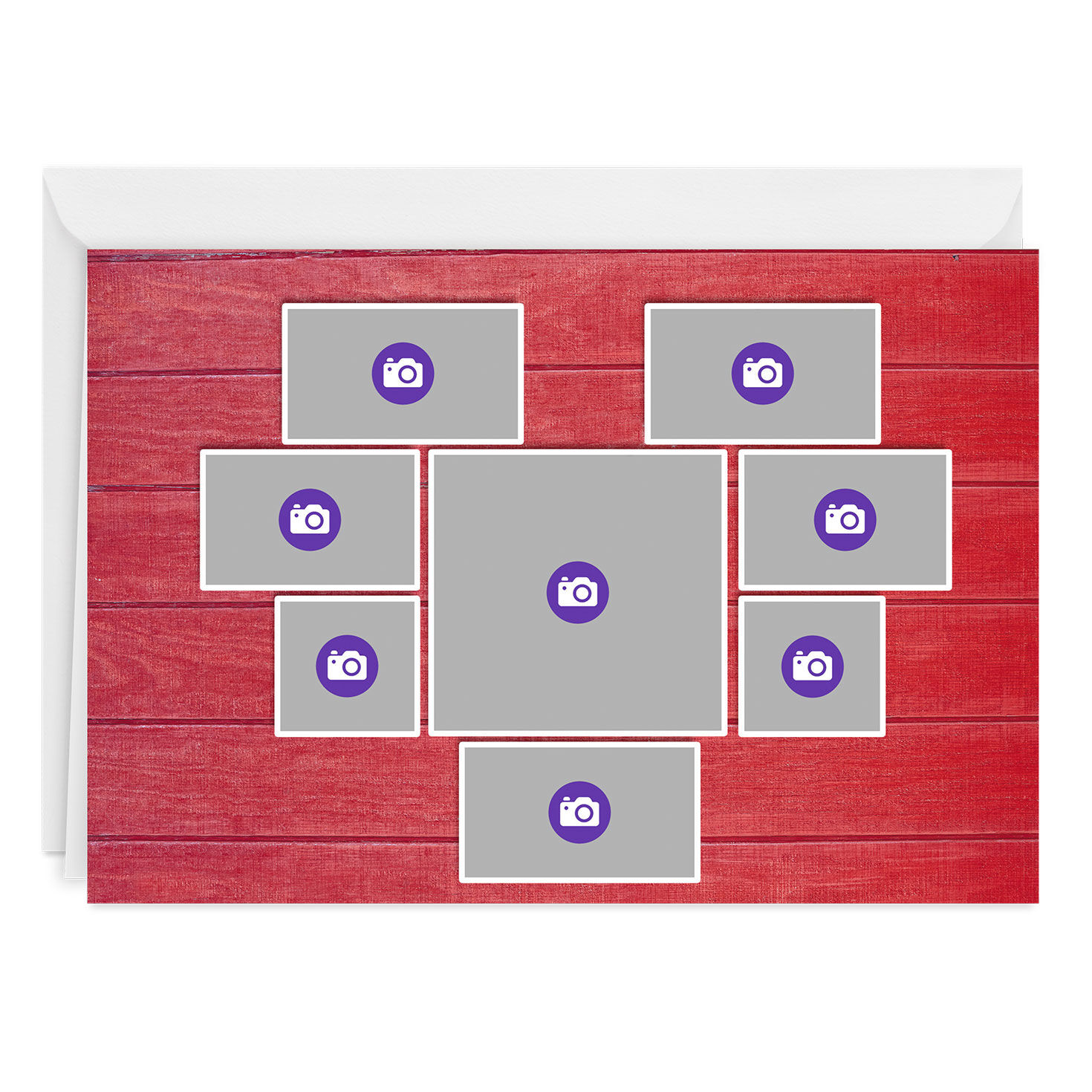 Rustic Heart Collage on Red Custom Card, , large image number 3