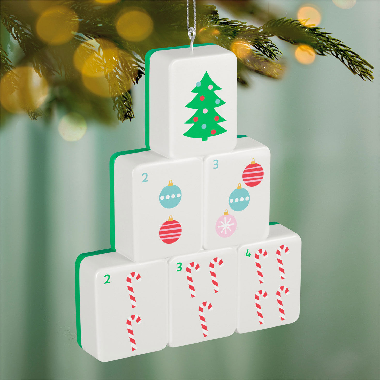 Holiday Mahjong Tiles Keepsake Ornament  image number 2