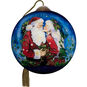 Santa and Mrs. Claus Kissing Blown Glass Ornament front image number 1