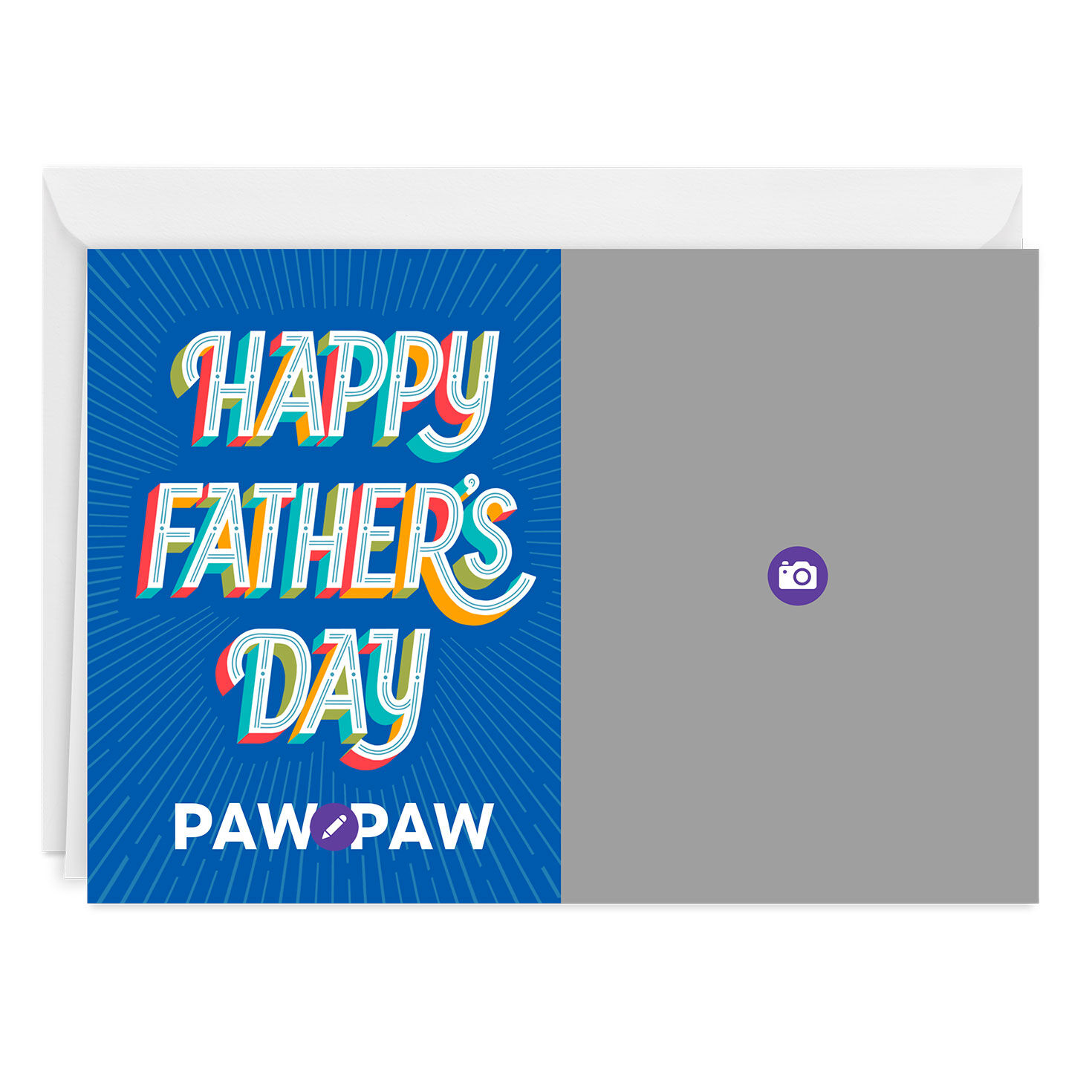 Personalized Colorful Shadow Type Father&rsquo;s Day Photo Card, , large image number 3