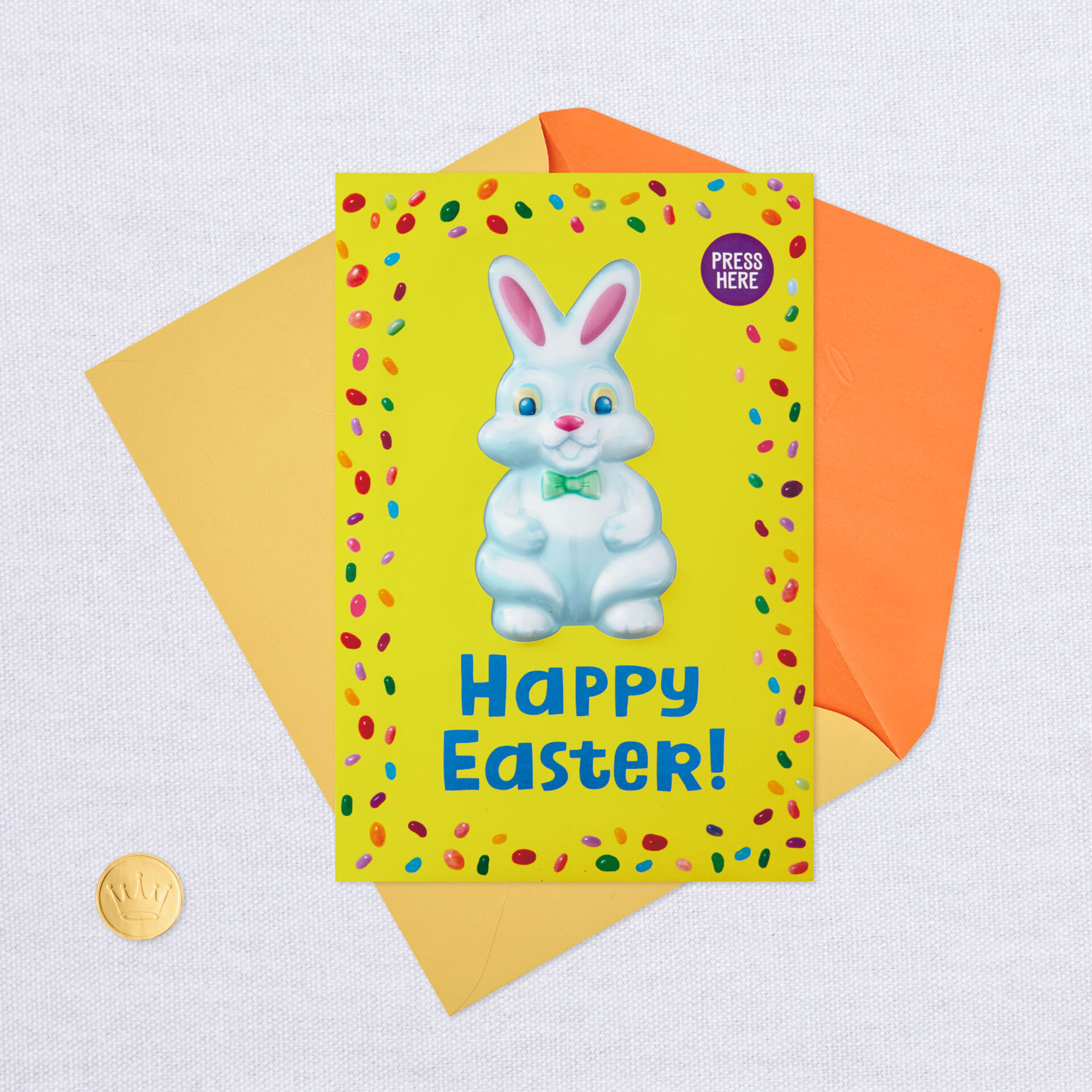 DieCut Easter Bunny Easter Card With Light and Sound Greeting Cards Hallmark