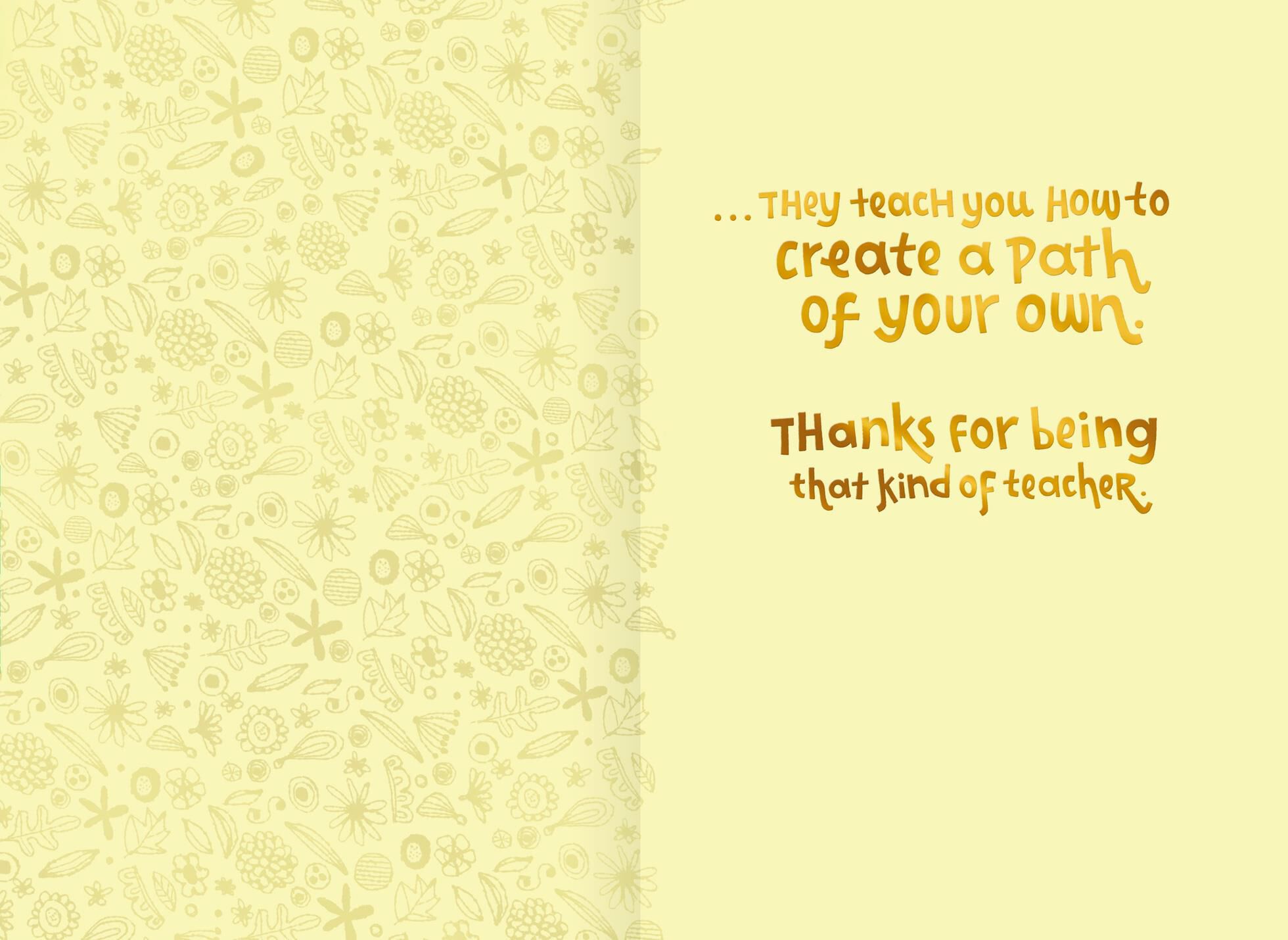 Create Your Own Path Teacher Appreciation Card