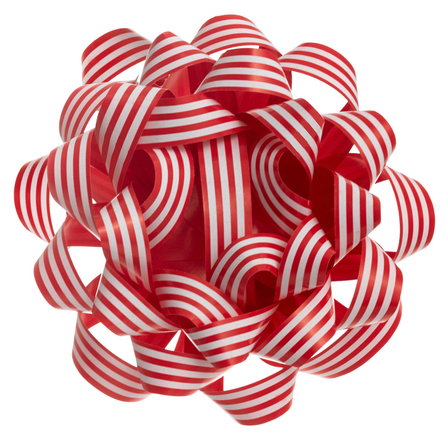 4.5" Red and White Striped Paper Gift Bow