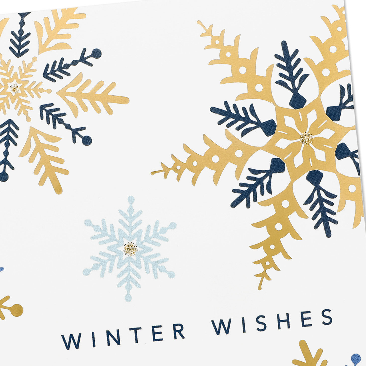 Blue and Gold Snowflakes Boxed Christmas Cards Cover Detail image number 5