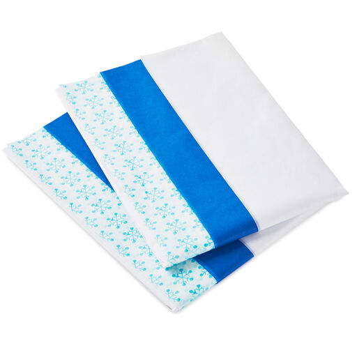 Snowflakes/Blue/White 3-Pack Holiday Tissue Paper, 30 sheets, 