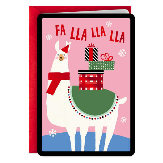 Fa Lla Lla Llama Video Greeting Christmas Card, , large image number 2