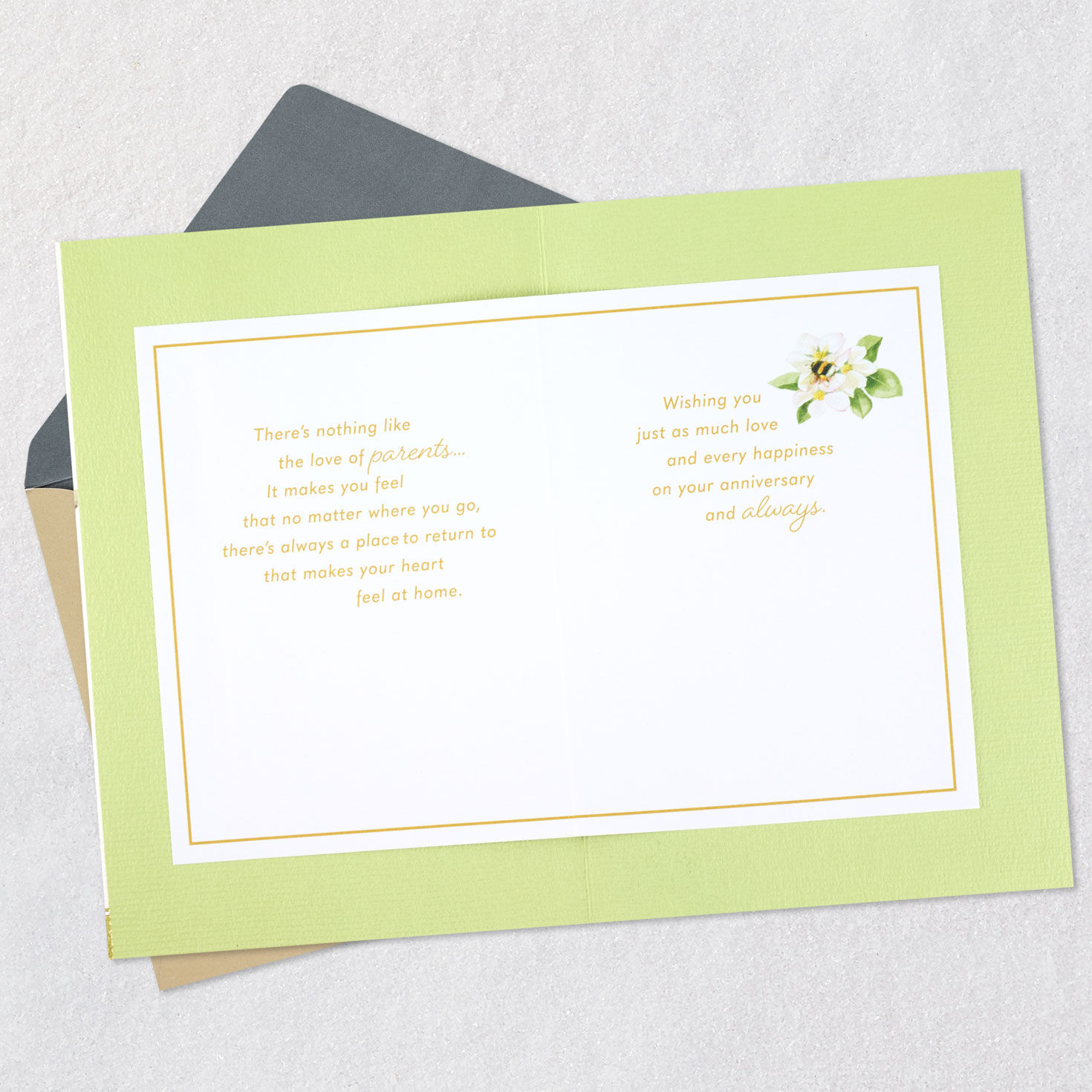 Bastin Birds on Branch Anniversary Card for Parents Open card with envelope image number 4