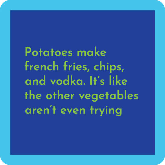 Drinks on Me Potatoes Funny Coaster, , large image number 1