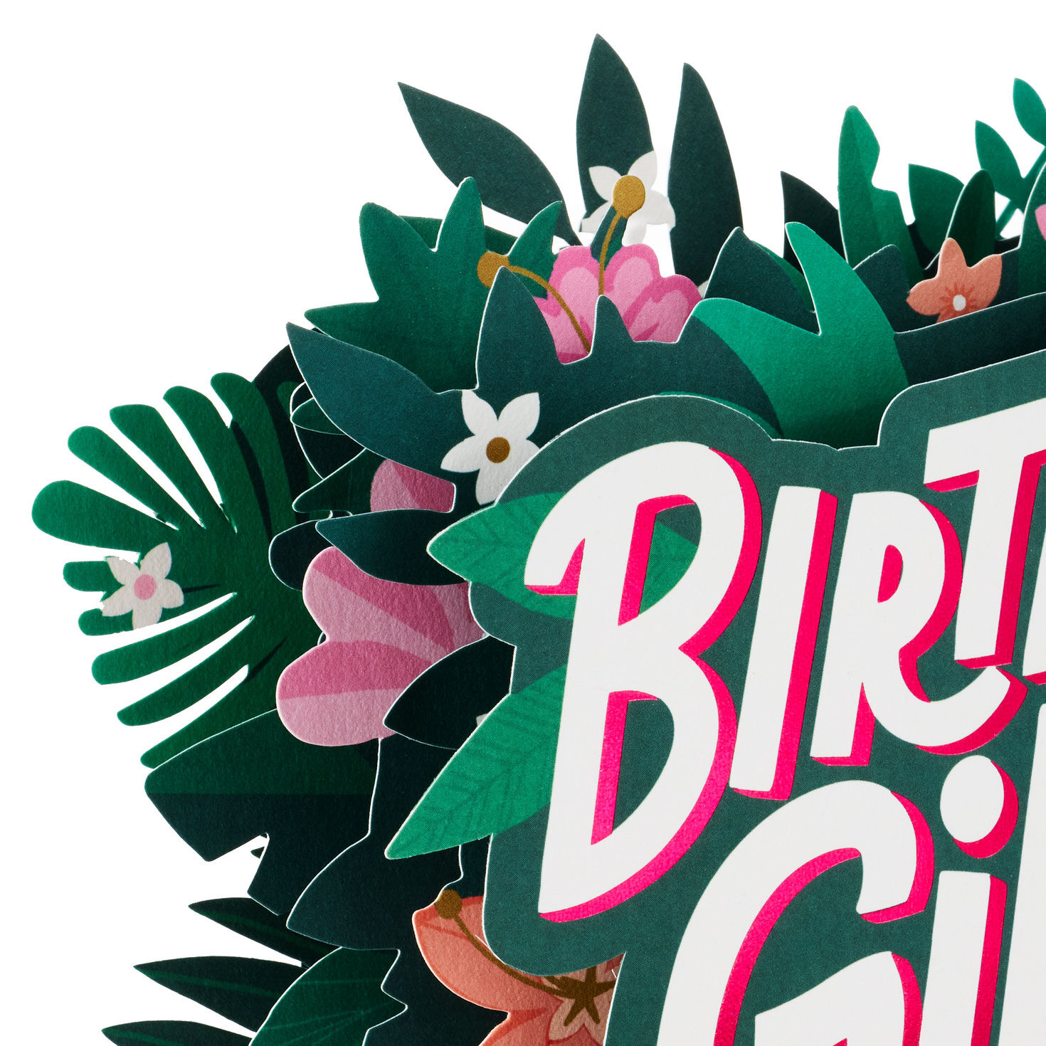 Tropical Greenery Pop-Up Birthday Card for Her Card Front Detail image number 3