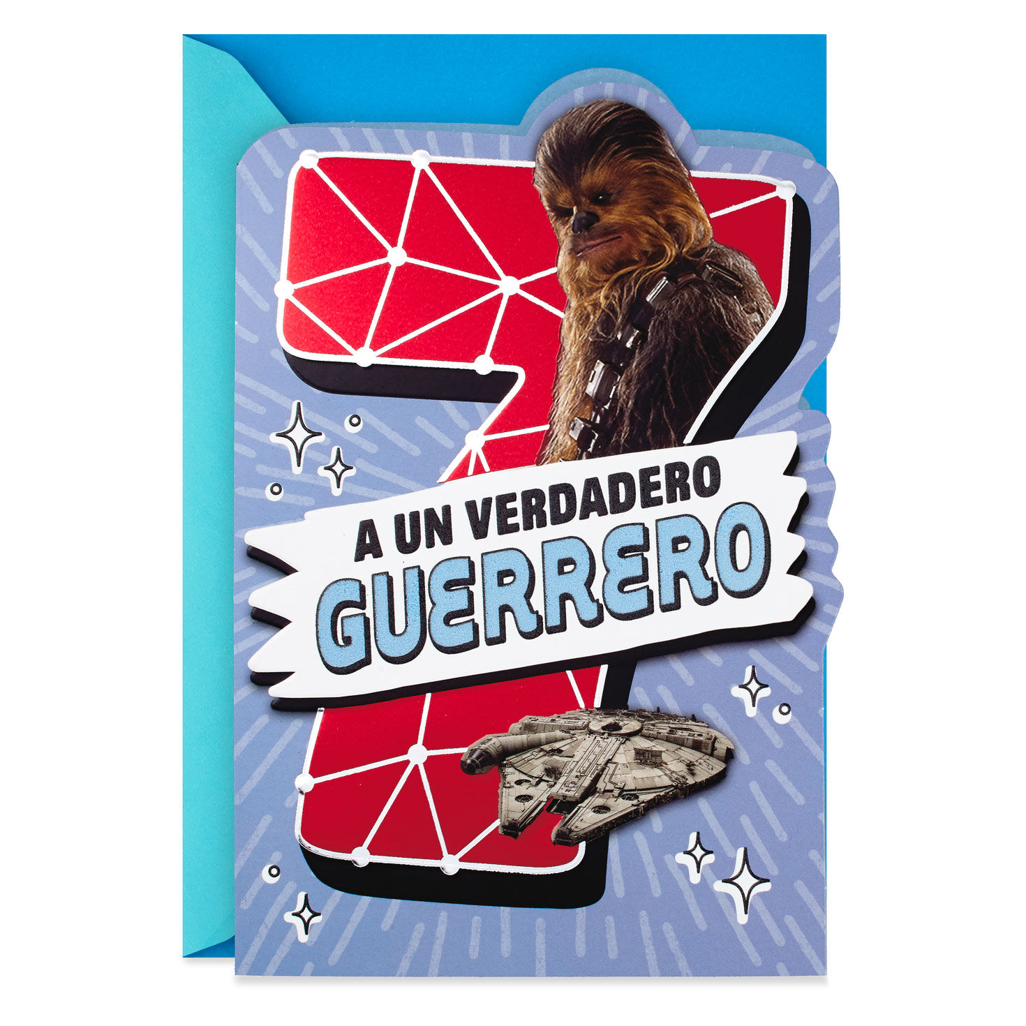 Star Wars™ Chewbacca™ Spanish-Language 7th Birthday Card With Stickers for only USD 4.99 | Hallmark