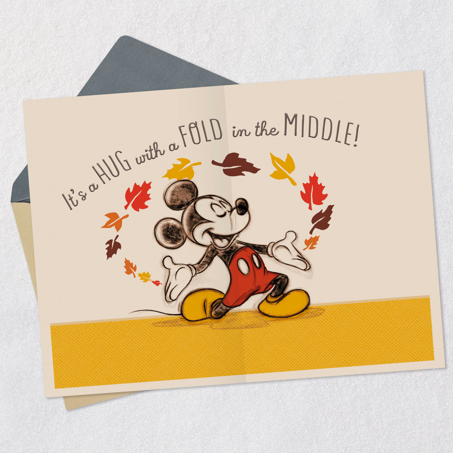 Disney Mickey Mouse Here's a Hug Thanksgiving Card, , large image number 2