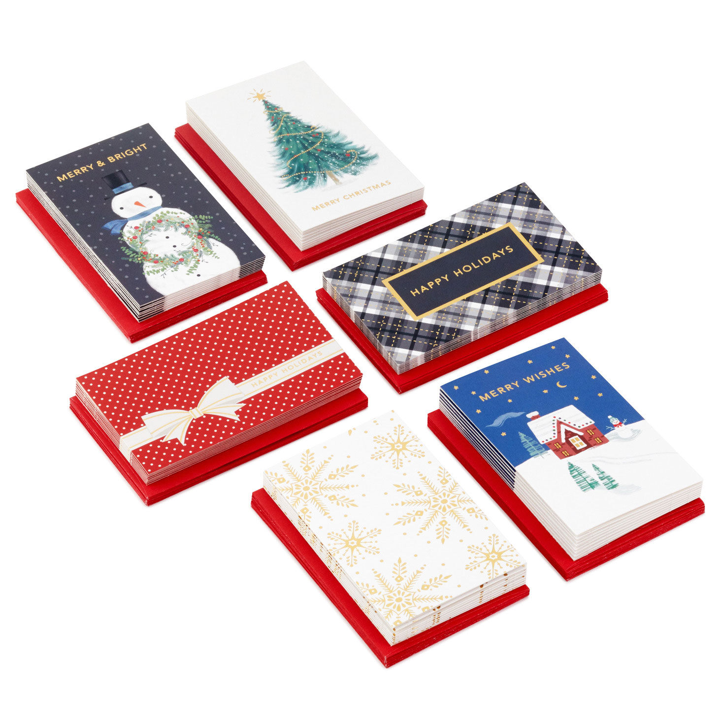 Upscale Merriment Boxed Christmas Mini Blank Cards Assortment, Pack of 48 for only USD 19.99 | Hallmark