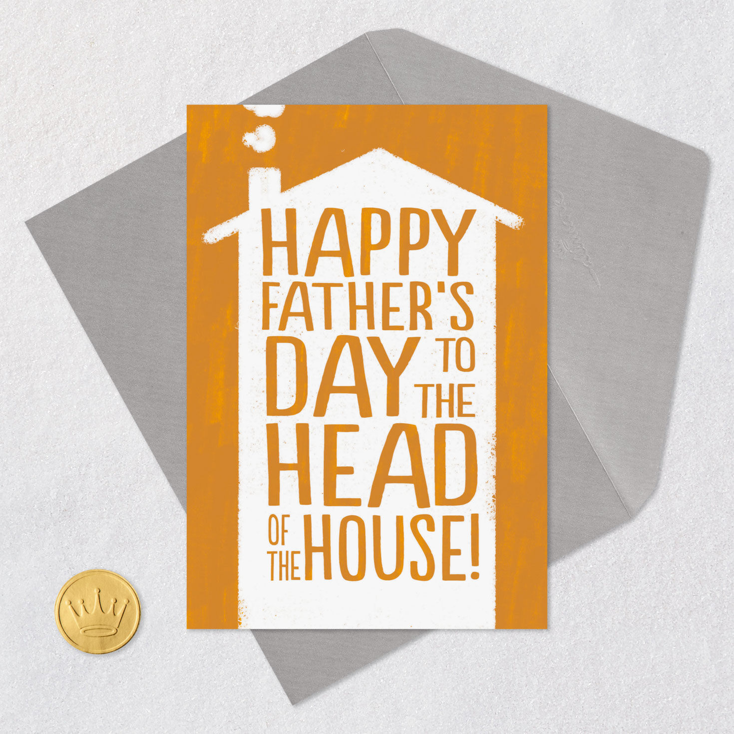 House Graphic Funny Father's Day Card for Husband Card Front with Envelope and Gold Seal image number 5