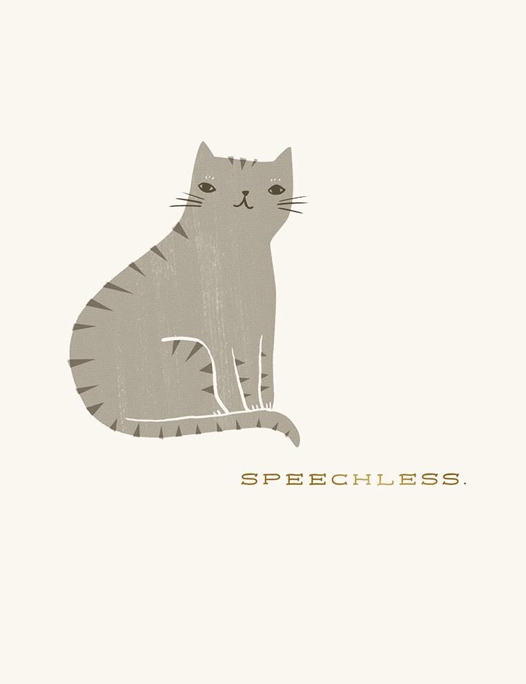 Speechless Cat Thank You Card