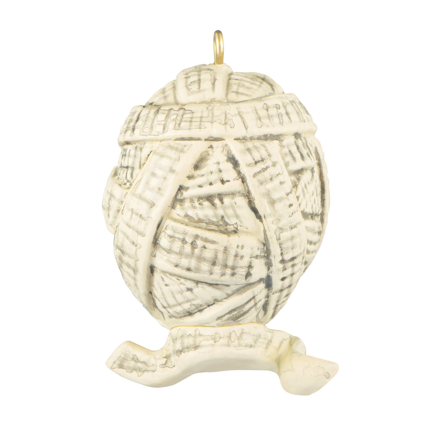 Green Mummy Head Keepsake Ornament Back image number 4