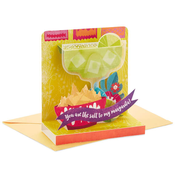 Margarita Glass and Chips Pop Up Birthday Card, , large image number 1