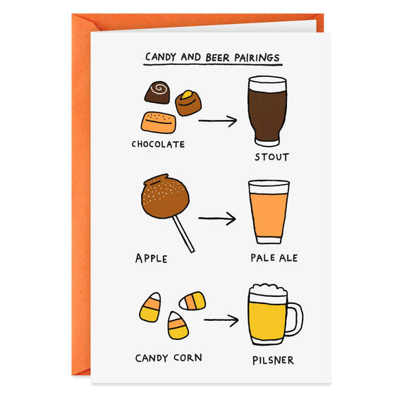 Candy and Beer Pairings Funny Halloween Card, , large image number 1