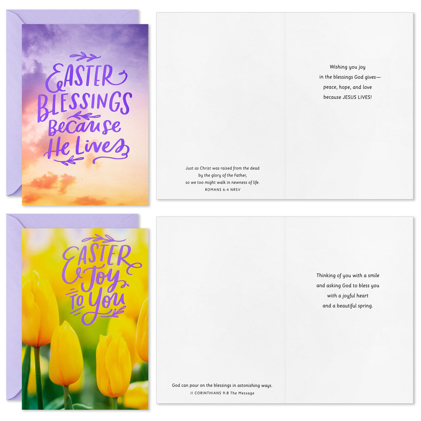 Sunny Flowers Christian Easter Cards Assortment front with sentiment image number 2