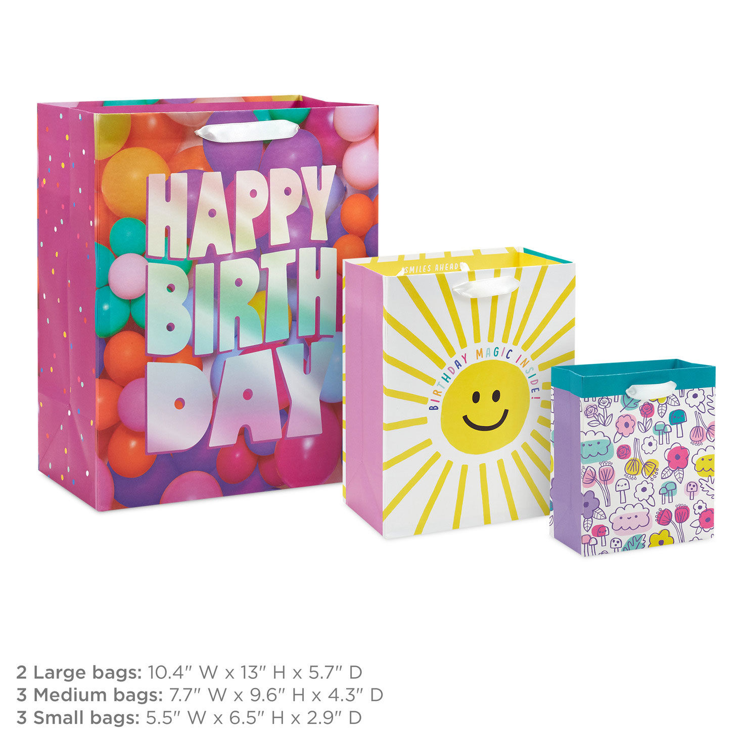 Sunshine and Flowers 8-Pack Assorted Gift Bag Bundle, , large image number 3
