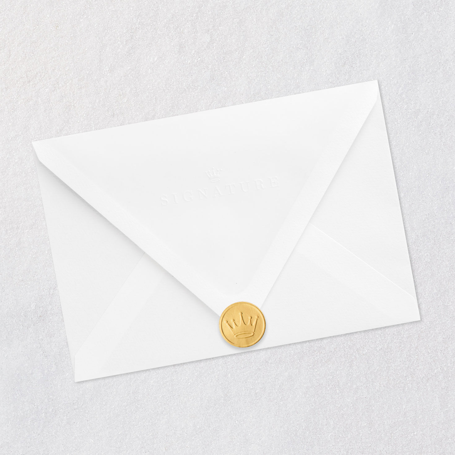 White Church with Gold Flowers Wedding Card Envelope Back with Seal image number 8