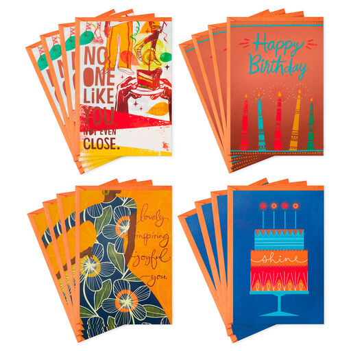 Original and Inspiring Assorted Birthday Cards, Pack of 16, 