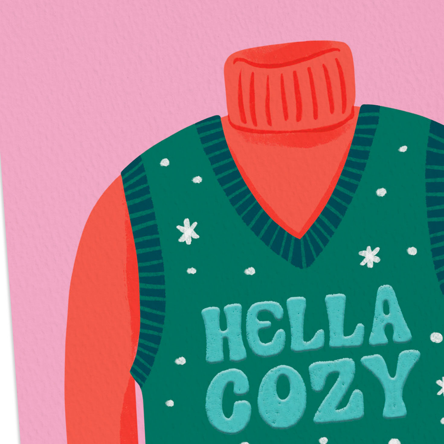 Cozy Holiday Sweater Christmas Card Card Front Detail image number 4