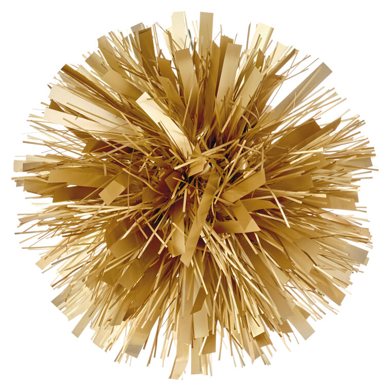 Gold Metallic Pom-Pom Gift Bow, 5.5"