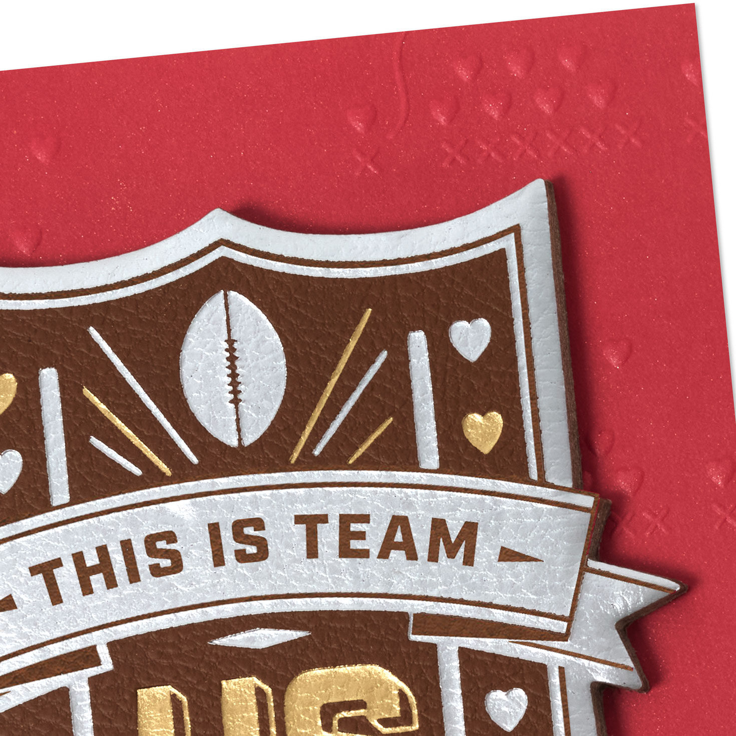 Team Us Football Valentine's Day Card Card Front Detail image number 5